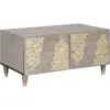 Image de Table Basse Gris 80 X 50 X 40 Cm Bois De Mangue Massif Vidaxl