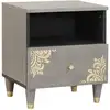 Image de Cabinet De Chevet Gris 40 X 33 X 46 Cm Bois De Mangue Massif Vidaxl