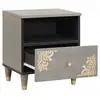 Image de Vidaxl cabinet de chevet gris 40 x 33 x 46 cm bois de mangue massif