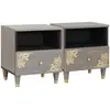 Image de Cabinet De Chevet Avec Tiroir 2 Pcs Gris 40 X 33 X 46 Cm Vidaxl