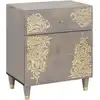 Image de Cabinet De Chevet Avec Porte Avec Tiroir Gris 50 X 33 X 60 Cm Vidaxl