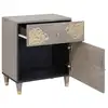 Image de Vidaxl cabinet de chevet avec porte avec tiroir gris 50 x 33 x 60 cm