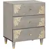 Image de Cabinet De Chevet Gris 50 X 33 X 62 Cm Bois De Mangue Massif Vidaxl