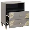 Image de Vidaxl cabinet de chevet gris 50 x 33 x 62 cm bois de mangue massif