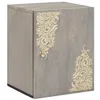 Image de Meuble mural salle de bain - vidaXL - Bois de mangue massif - 38x33x48 cm - Gris - Boutons en laiton - Design doré