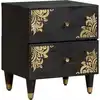 Image de Cabinet De Chevet Noir 40 X 33 X 46 Cm Bois De Mangue Massif Vidaxl