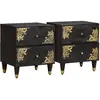 Image de Cabinet De Chevet Avec Tiroir 2 Pcs Noir 40 X 33 X 46 Cm Vidaxl