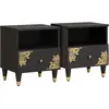 Image de Cabinet De Chevet Avec Tiroir 2 Pcs Noir 40 X 33 X 46 Cm Vidaxl