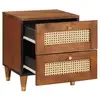 Image de Vidaxl cabinet de chevet avec tiroir 2 pcs marron 40 x 33,5 x 46 cm