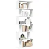 Image de vidaXL Étagère séparatrice de pièce à 6 niveaux blanc 70x24x193 cm étagère étagère à livres étagère de rangement 858084