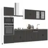 Image de Ensemble De 7 Meubles De Cuisine "porto" En Bois D'ingénierie Noir Vidaxl