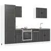 Image de Ensemble De 7 Meubles De Cuisine "porto" En Bois D'ingénierie Noir Vidaxl