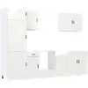 Image de Vidaxl ensemble de 7 meubles de cuisine porto en bois d'ingénierie blanc brillant