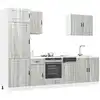 Image de Ensemble De 7 Meubles De Cuisine "porto" En Bois D'ingénierie Sonoma Gris Vidaxl
