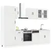 Image de Ensemble De 8 Meubles De Cuisine "kalmar" En Bois D'ingénierie Blanc Brillant Vidaxl