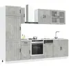 Image de Ensemble De 8 Meubles De Cuisine "lucca" En Bois D'ingénierie Gris Béton Vidaxl