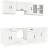 Image de Vidaxl ensemble d'armoires de cuisine 8 pcs kalmar blanc brillant