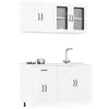 Image de Ensemble D'armoires Cuisine 4pcs Kalmar Blanc Bois D'ingénierie Vidaxl