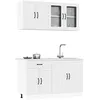 Image de vidaXL Ensemble de 4 meubles de cuisine Lucca en bois dingénierie blanc 3314861