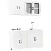 Image de Ensemble De 4 Meubles De Cuisine "lucca" En Bois D'ingénierie Blanc Brillant Vidaxl