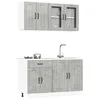 Image de vidaXL Ensemble de 4 meubles de cuisine Lucca en bois dingénierie gris béton 3314865