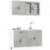 Image de Ensemble De 4 Meubles De Cuisine "porto" En Bois D'ingénierie Gris Béton Vidaxl