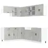 Image de Vidaxl ensemble d'armoires de cuisine 11 pcs porto bois d'ingénierie
