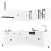 Image de Ensemble D'armoires Cuisine 11pcs Porto Blanc Bois D'ingénierie Vidaxl
