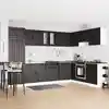 Image de Meuble Sous Évier Avec Porte Lucca 2 Pcs Noir Bois D'ingénierie Vidaxl