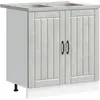 Image de Meuble Sous Évier Lucca 2 Pcs Gris Béton Bois D'ingénierie Vidaxl