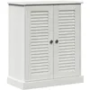 Image de Cabinet de rangement salle de bain - vidaXL - Bois de pin massif - 68x34x80 cm - Blanc et Blanc Antique
