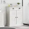 Image de Armoire De Salle De Bain Avec Porte Vigo Blanc Et Blanc Antique Vidaxl