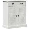 Image de Meuble de rangement salle de bain - vidaXL - Bois de pin massif - Blanc vieilli - 67.5x34x80 cm - Rangement abondant