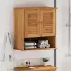 Image de Armoire De Salle De Bain Avec Porte Vigo Marron Et Marron Miel Vidaxl
