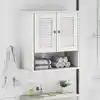 Image de Armoire De Salle De Bain Avec Porte Vigo Blanc Et Blanc Antique Vidaxl