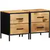 Image de Cabinet De Chevet 2 Pcs Marron Et Noir 40 X 35 X 50 Cm Vidaxl