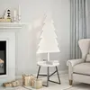 Image de Arbre De Noël En Bois Pour Décoration Blanc 120 Cm Pin Massif Vidaxl
