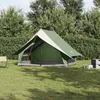 Image de vidaXL Tente familiale avec toit Vert et blanc 256 x 256 x 185 cm 4100676