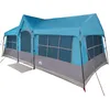 Image de Tente familiale pliable - vidaXL - 622x295x238 cm - Bleu et gris - Imperméable - Résistant aux UV - Polyester