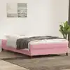 Image de Sommier À Lattes De Lit Sans Matelas Rose 160x220 Cm Velours Vidaxl