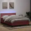 Image de Sommier À Lattes De Lit Avec Matelas Et Led Rose 140x210 Cm Velours Vidaxl