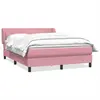 Image de Sommier À Lattes De Lit Avec Matelas Rose 140x210 Cm Velours Vidaxl