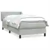 Image de Sommier À Lattes De Lit Et Matelas Gris Clair 80x220 Cm Velours Vidaxl