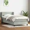 Image de Sommier À Lattes De Lit Et Matelas Gris Clair 80x220 Cm Velours Vidaxl