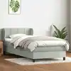 Image de Sommier À Lattes De Lit Et Matelas Gris Clair 80x220 Cm Velours Vidaxl