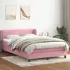 Image de Sommier À Lattes De Lit Avec Matelas Rose 140x210 Cm Velours Vidaxl