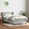 Image de Sommier À Lattes De Lit Et Matelas Gris Clair 80x220 Cm Velours Vidaxl