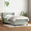 Image de Sommier À Lattes De Lit Et Matelas Gris Clair 80x220 Cm Velours Vidaxl