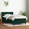 Image de Sommier À Lattes De Lit Et Matelas Vert Foncé 80x220 Cm Velours Vidaxl