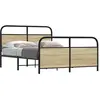 Image de Cadre De Lit En Métal Sans Matelas Chêne Sonoma 140x190 Cm Vidaxl